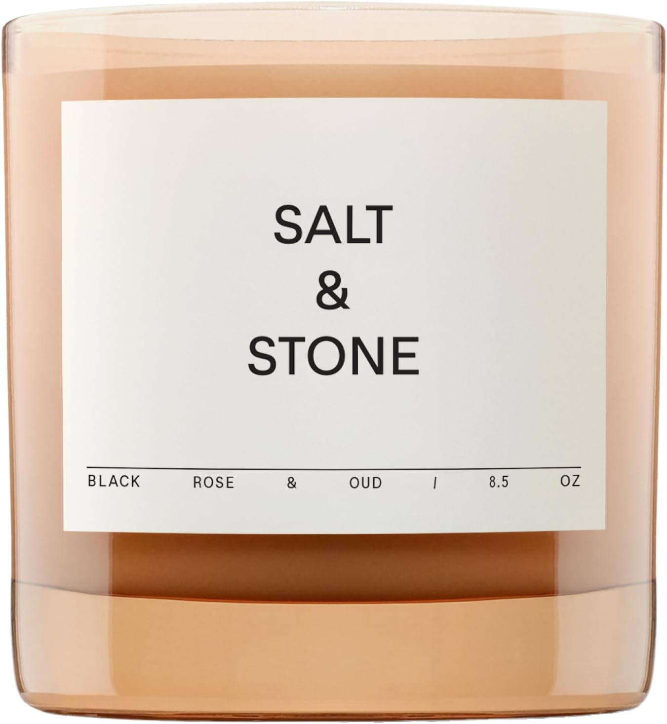 SALT & STONE Scented Candle for Women & Men | Hand-Poured, Aromatic & Fragrant | Coconut & Soy Blend Wax | 100% Cotton Wick | Long-Lasting 50 Hour Burn Time (8.5 oz) (Black Rose & Vetiver)