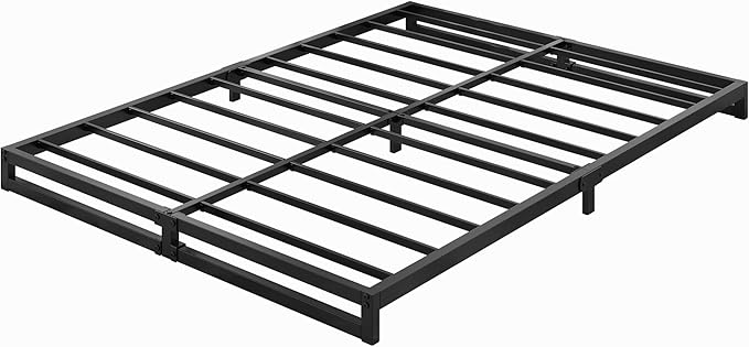 6 Inch California King Bed Frames No Box Spring Needed Heavy Duty Metal Cal King Platform for Mattress Foundation, Noise Free, Easy Assembly, Black