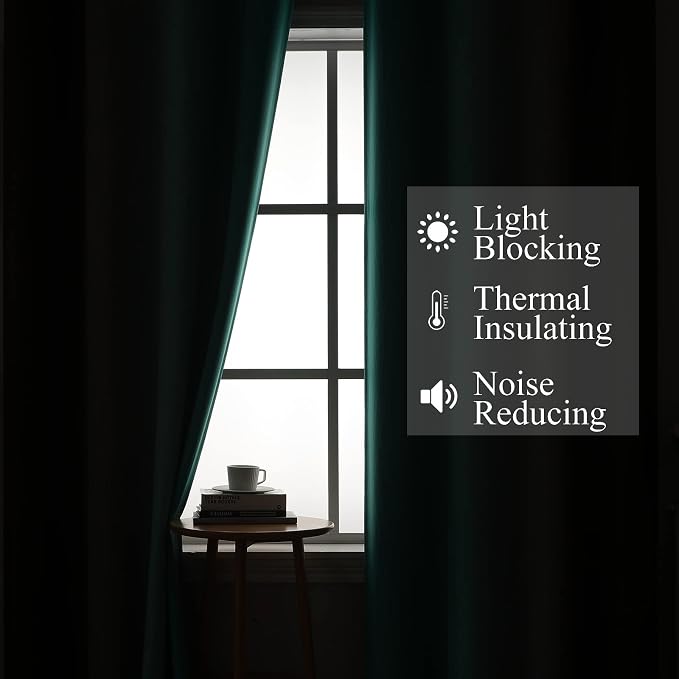 Estelar Textiler Teal and Brown Ombre Blackout Curtains 72 Inches Length - Image 3
