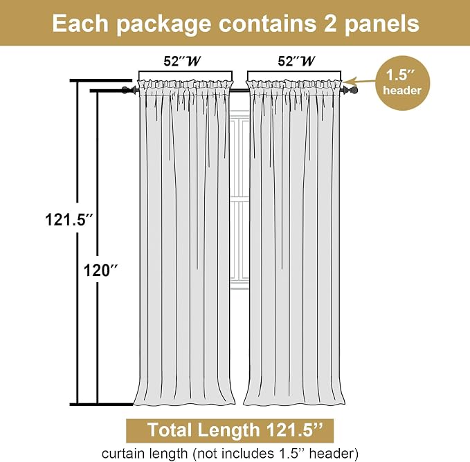 Lecloud Leia Blush Pink Sheer Curtains 120 Inches Long 2 Pcs, Living Room - Image 3