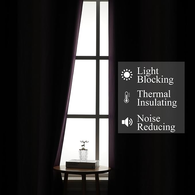 Estelar Textiler Black and Purple Ombre Blackout Curtains 90 Inches Long 2 - Image 3