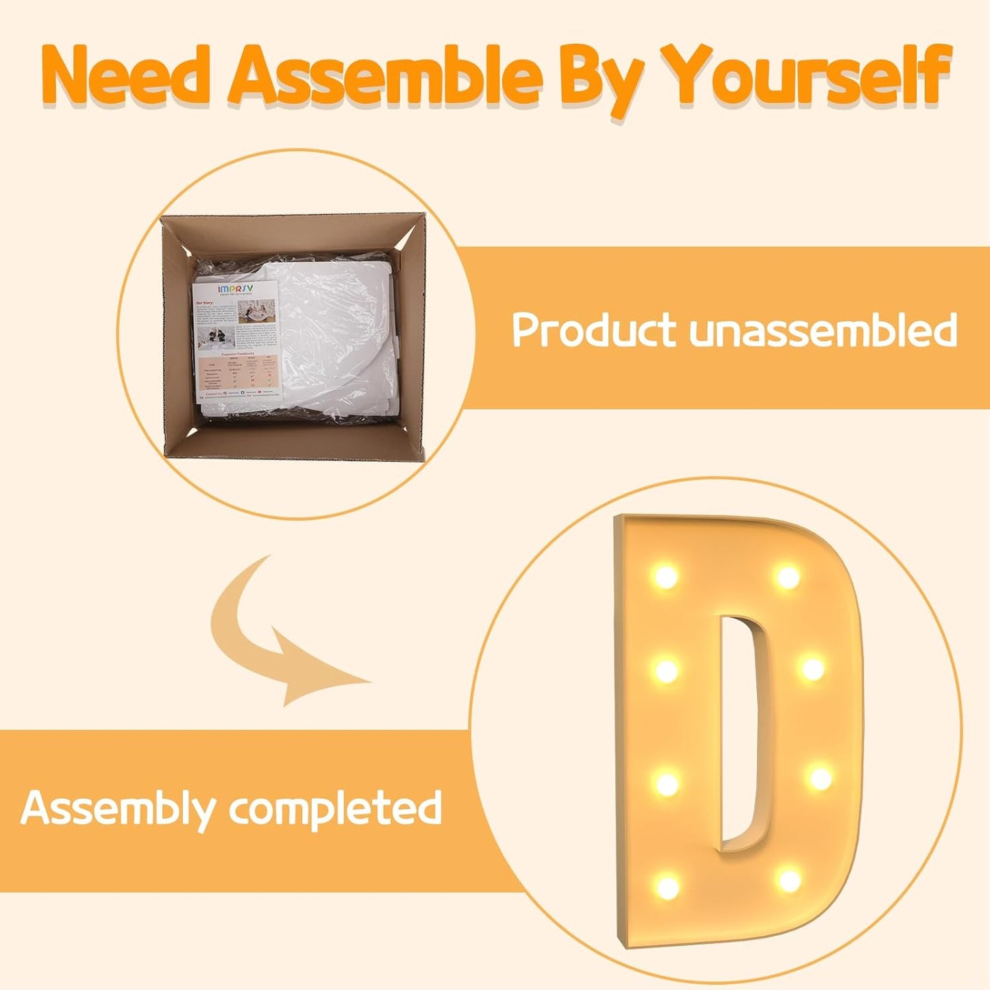 Marquee Letters 3 Feet Tall Large Light Up Letters D Happy Birthday Decorations Wedding Engagement Party Decor Yellow Light Birthday Decorations Balloon Arch Kit Foam Sign D