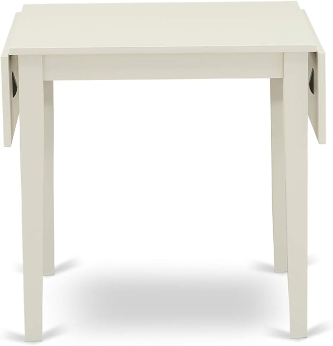 East West Furniture NDBO3-LWH-W 3 Piece Dinette Set for Small Spaces Contains a Rectangle Dining Table with Dropleaf and 2 Kitchen Dining Chairs, 30x48 Inch, Linen White