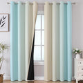 Estelar Textiler Beige and Aqua Ombre Blackout Curtains 90 Inch Length 2 Panels by ESTELARTEXTILER