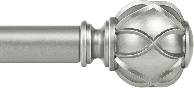 KAMANINA Curtain Rods for Windows 66 to 120 Inch, 7/8 Inch Antique Silver Heavy by KAMANINA