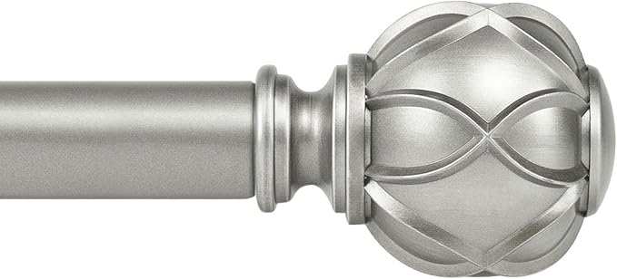 KAMANINA Curtain Rods for Windows 48 to 84 Inch, Antique Silver Heavy Duty by KAMANINA