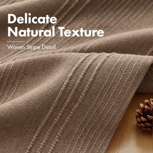 MIULEE Decorative Striped Throw Pillow Covers 20x20 Inch Coco Brown 2 Pack - Image 2