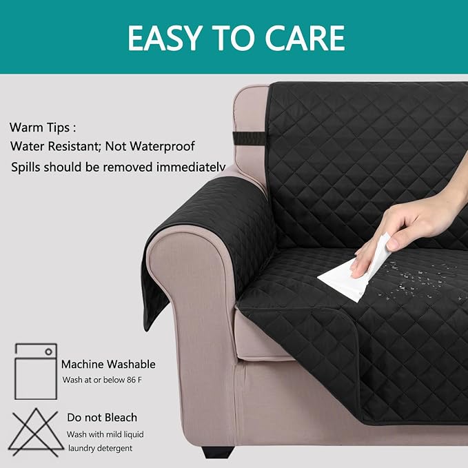 U-NICE HOME Reversible Oversized Chair Covers Quilted Water Repellent Pet - Image 4