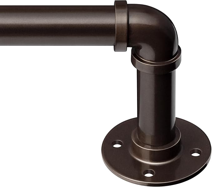 Zeerobee Curtain Rods for Windows 48 to 84, 1 Inch Industrial Wrap Around by zeerobee
