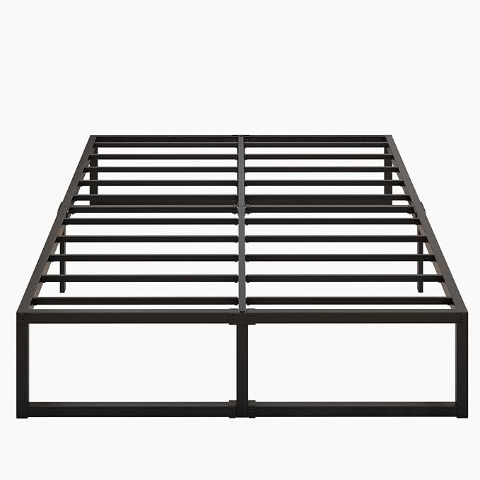 16 Inch Bed Frame Queen Size Heavy Duty Steel Slat Support Metal Platform Queen Bed Frame No Box Spring Needed, Easy Assembly, Black