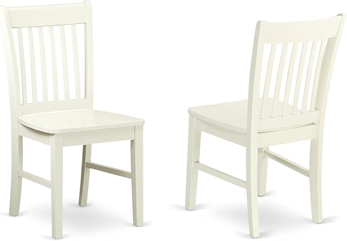 East West Furniture LGVA5-LWH-W 5 Piece Dining Set Includes a Rectangle Dining Room Table with Butterfly Leaf and 4 Kitchen Chairs, 42x84 Inch, Linen White