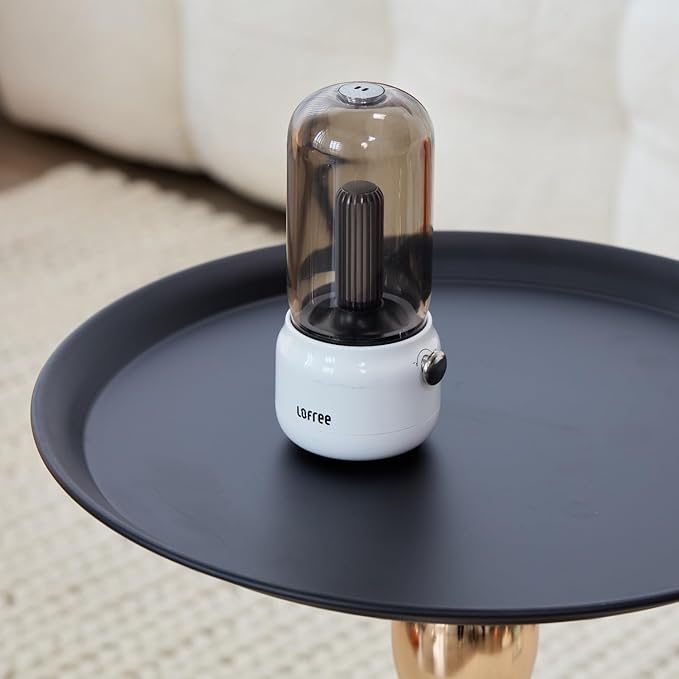 Modern Round Side Table with Gold Pedestal Base, Black Metal Top, Accent End Table for Living Room (Black)