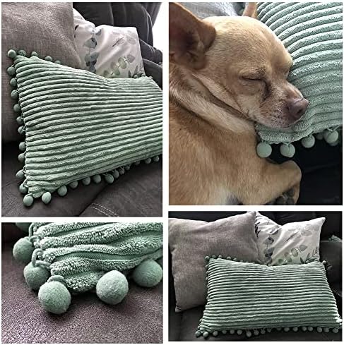 Fancy Homi Pack of 2 Sage Green Decorative Throw Pillow Covers 24x24 Inch - Image 7