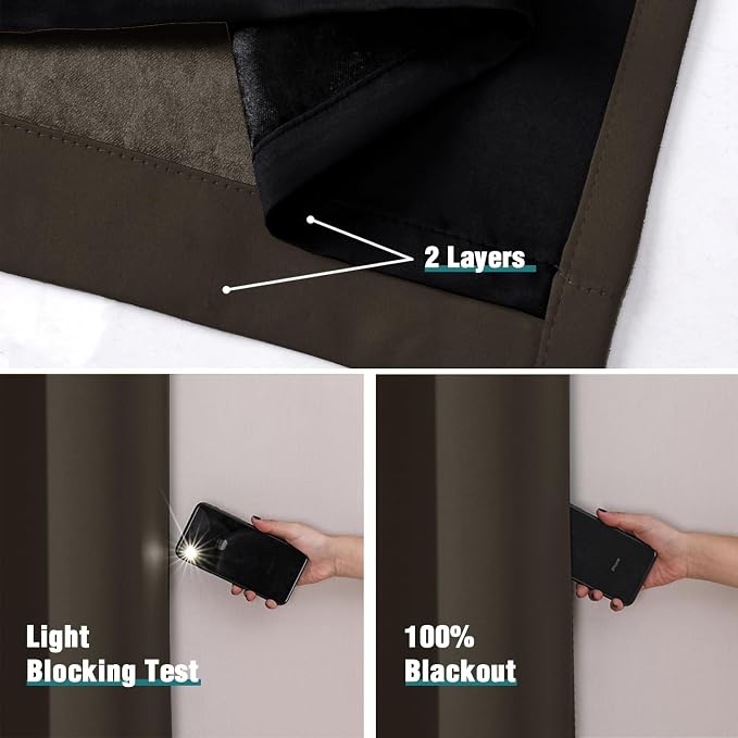 ChrisDowa 100% Blackout Curtains 102 inch Long - Image 4