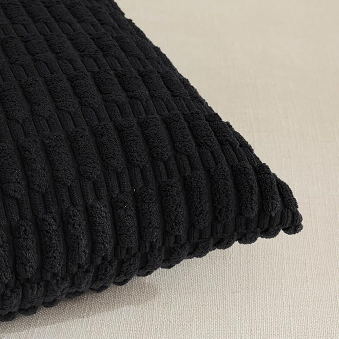 Fancy Homi 4 Packs Boho Black Decorative Throw Pillow Covers 12x20 Inch - Image 4