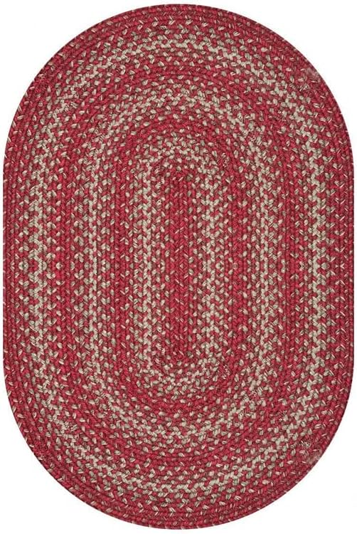 Homespice 20x30” Red Oval Braided Rug. Apple Pie Red Jute Oval Rug. Uses- Entryway, Kitchen Rugs, Bathroom Rugs. Reversible, Rustic, Country, Primitive, Farmhouse Decor Rug