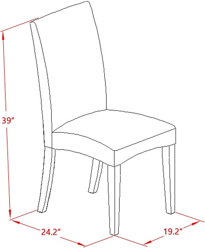 East West Furniture DLDR3-MAH-01 3 Piece Kitchen Table & Chairs Set Contains a Round Dining Room Table with Dropleaf and 2 Cream Linen Fabric Parson Dining Chairs, 42x42 Inch, Mahogany