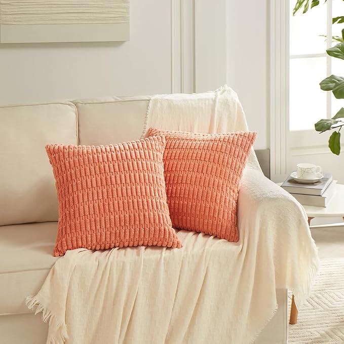 Fancy Homi 4 Packs Boho Coral Decorative Throw Pillow Covers 14x14 Inch - Image 7