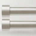 2 Pack Curtain Rods for Windows 72 to 144 Inch, 1 Inch Brushed Nickel Adjustable Heavy Duty Outdoor Curtain Rod for Patio Bedroom, Drapery Rods Set with End Cap, Size 32"- 150"