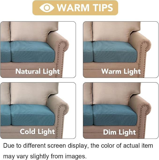 H.VERSAILTEX Super Stretch Individual Seat Cushion Covers Sofa Covers Couch - Image 8