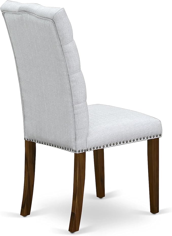 East West Furniture OXEL5-AWA-05 5 Piece Dining Room Furniture Set Consist of a Square Dining Table and 4 Upholstered Parson Chairs, 36x36 Inch, Antique Walnut