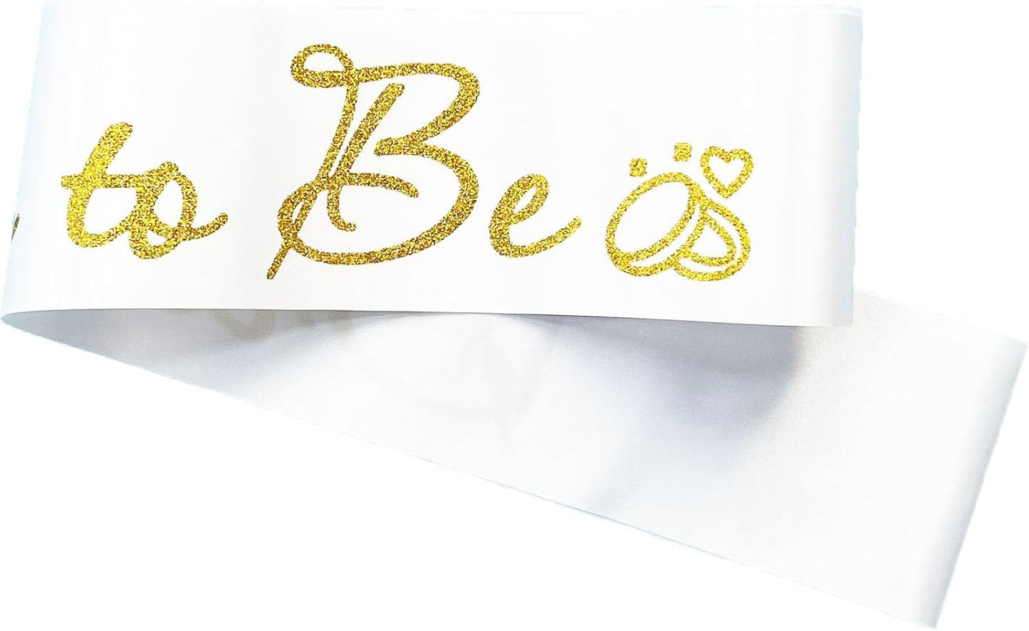 White Bride to Be Sash for Bridal Shower Bachelorette Party Wedding Hen Party Decorations Engagement Gifts Favors Miss to Mrs Sash with Glitter Letter Gold