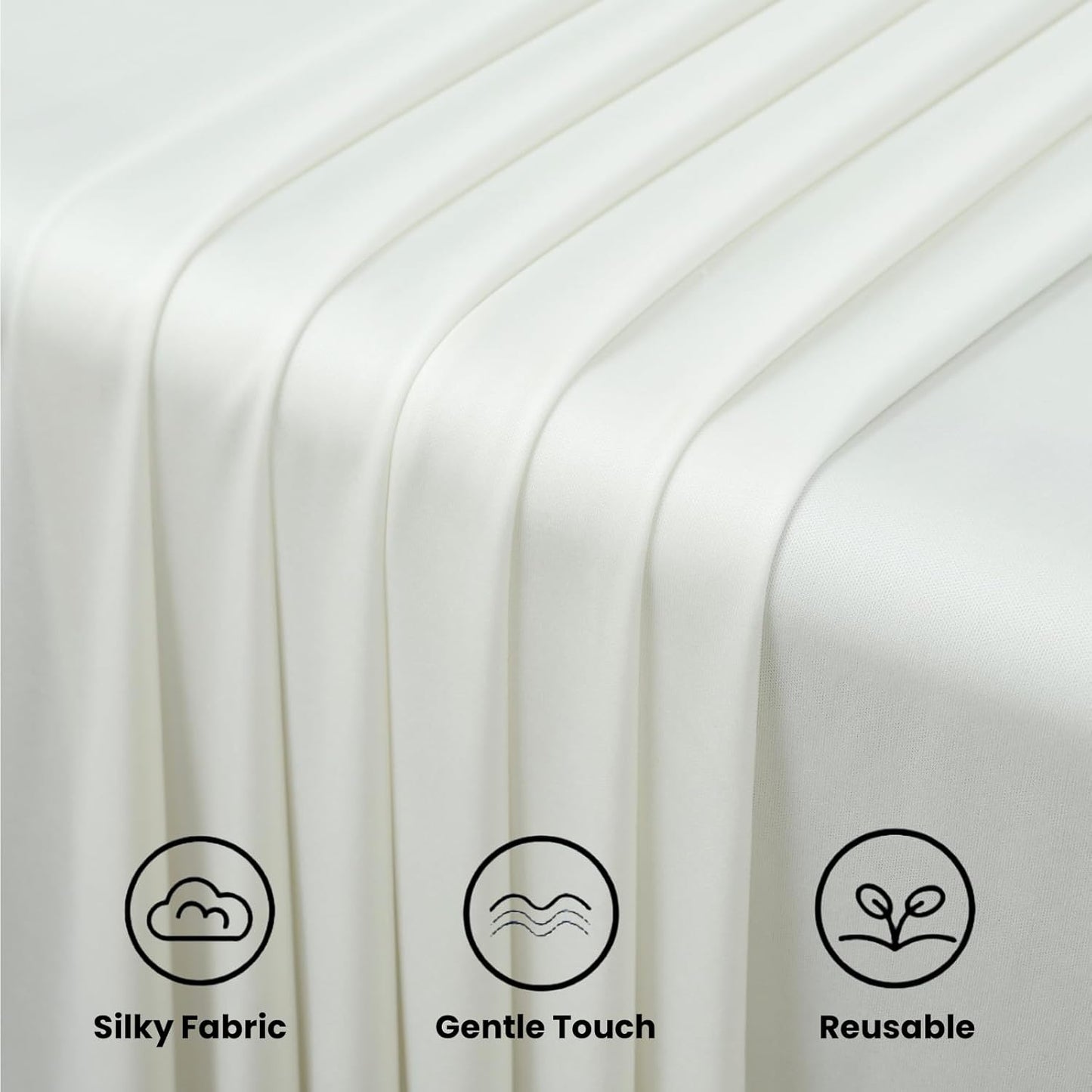 10 ft x 10 ft Wrinkle Free Ivory Backdrop Curtain for Wedding Parties, Polyester Ivory Photo Backdrop Drapes 2 Panels 5x10ft for Baby Shower Photoshoot Engagement Birthday Party Photography Background