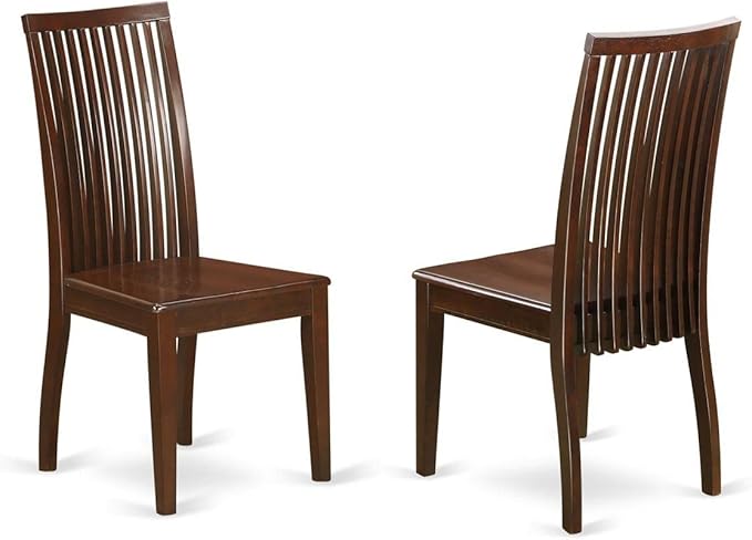 East West Furniture PSIP5-MAH-W 5 Piece Dinette Set for 4 Includes a Rectangle Dining Room Table with Butterfly Leaf and 4 Dining Chairs, 32x60 Inch, Mahogany