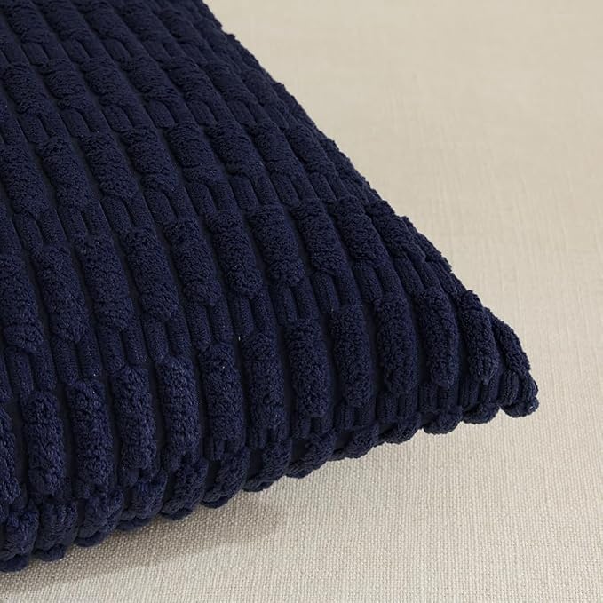 Fancy Homi 4 Packs Navy Blue Decorative Throw Pillow Covers 12x20 Inch - Image 4