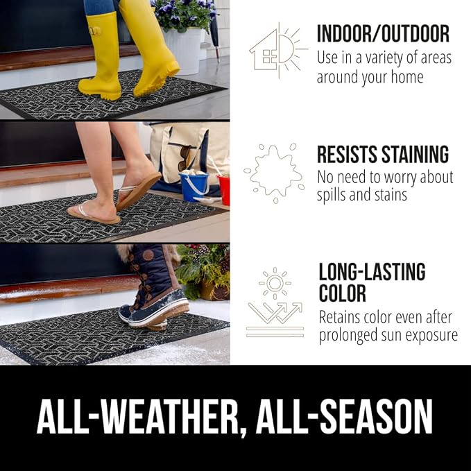 GORILLA GRIP 100% Waterproof All-Season WeatherMAX Doormat 35x23, US Designed - Image 4