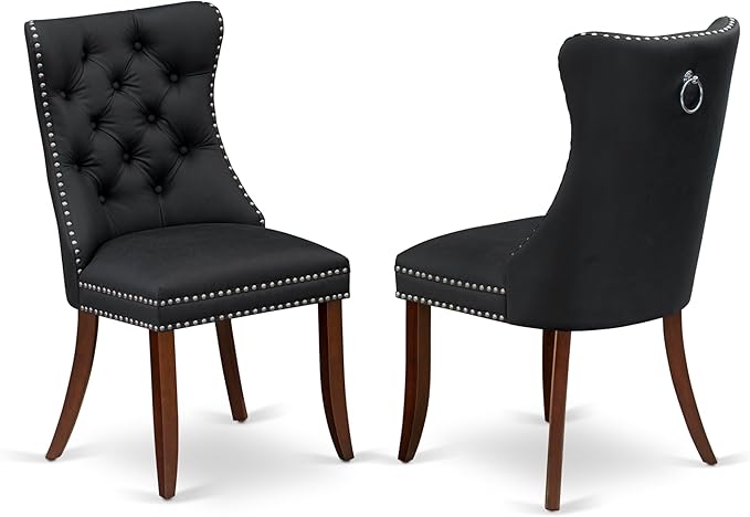 East West Furniture DODA7-MAH-12 7 Piece Dinette Set Includes a Rectangle Dining Table with Butterfly Leaf and 6 Polyester Fabric Upholstered Chairs, 42x78 Inch, Mahogany