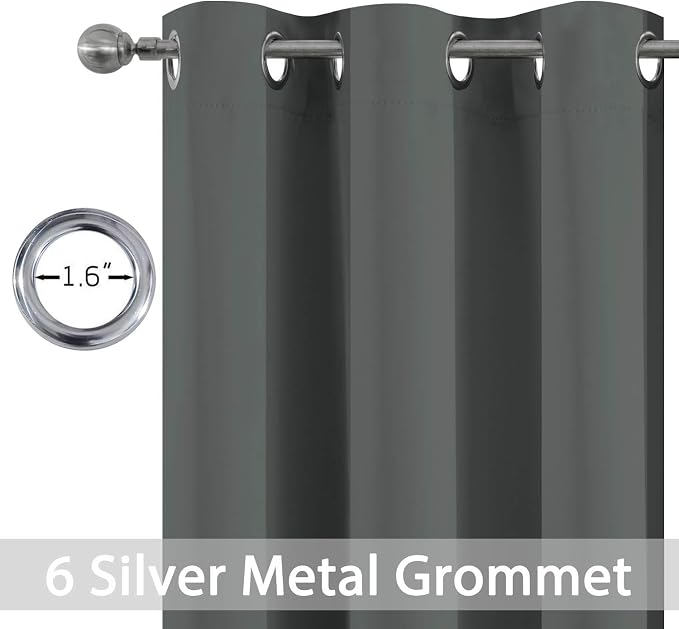 Yakamok Room Darkening Drapes Blackout Curtains Thermal Insulated Grommet - Image 3