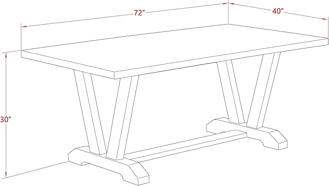 East West Furniture V627FL624-7 7 Piece Modern Dining Table Set Consist of a Rectangle Wooden Table with V-Legs and 6 Black Linen Fabric Parson Dining Chairs, 40x72 Inch, Multi-Color