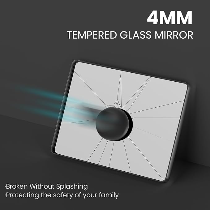 White Bathroom Mirror 55x36 Inch, White Metal Framed Bathroom Mirror for Wall, Rounded Rectangle Matte Bathroom Vanity Mirror, Tempered Glass, Anti-Rust, Horizontal/Vertical
