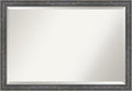 Amanti Art Grey Wall Mirror 27x39 Angled Metallic Rainbow Rectangle Bathroom Mirror for Wall Decor Living Room, Large Modern Contemporary Wood Frame, Hangs Horizonally and Vertically, Bathroom Decor