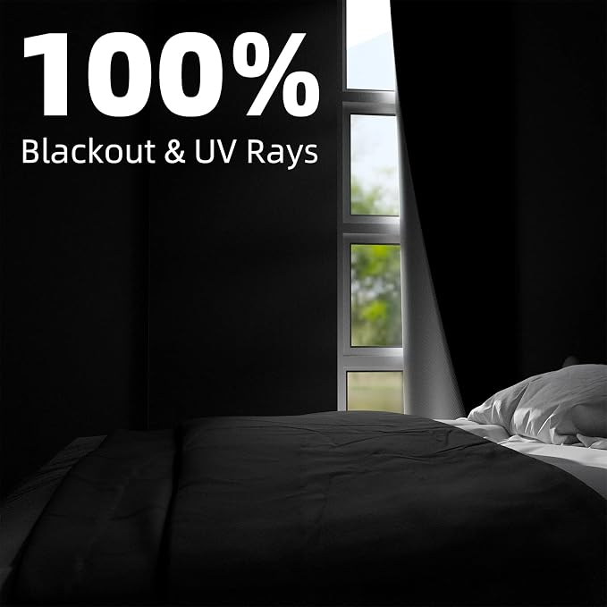 NIGHTON Portable Blackout Curtains 150"×70", Strong Hook and Loop Tape Strips - Image 2