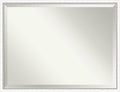 Amanti Art White Bathroom Mirror for Over Sink, 32x42 Morgan White Silver Rectangle Vanity Mirror, X-Large Modern Contemporary Wood Frame, Hangs Horizonally and Vertically, Bathroom Wall Decor from WI