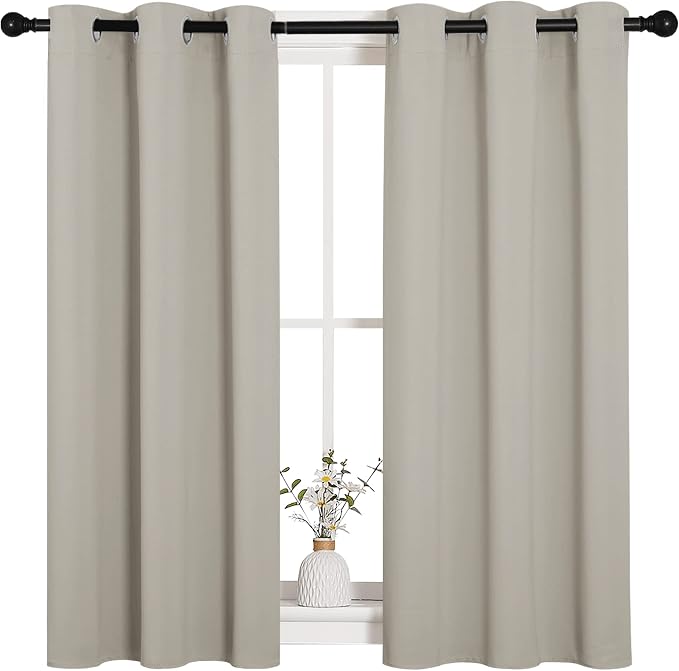NICETOWN Natural Blackout Shack Curtains Noise Reducing, Thermal Insulated and - Image 2