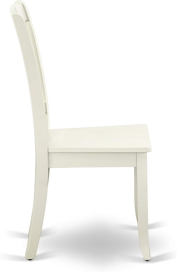 East West Furniture SHDA3-LWH-W 3 Piece Kitchen Table Set for Small Spaces Contains a Round Dining Table with Pedestal and 2 Dining Room Chairs, 42x42 Inch, Linen White