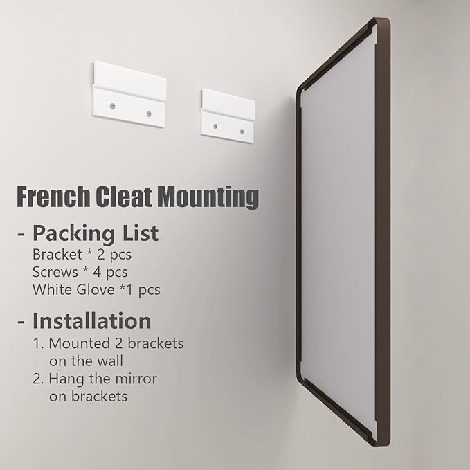 48x36 Bronze Framed Mirror for Wall, Bathroom Vanity Mirror with Brushed Bronze Metal Frame for Modern Farmhouse, Rounded Corner, Anti-Rust, Tempered Shatterproof (Horizontal/Vertical)