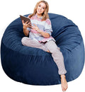 3 Ft Large Bean Bag Chairs for Adults/Teens with Memory Foam Filling, Comfy Bean Bag Sofa with Filler Included, Soft Dutch Velvet Fabric Beanbags,3 Foot, Navy