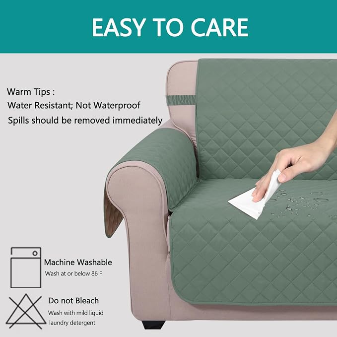 U-NICE HOME Recliner Chair Covers Reversible Quilted Water Repellent Pet - Image 4