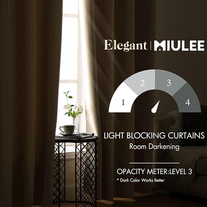 MIULEE 90" Long Room Darkening Curtains Thermal Insulated Drapes Solid Window - Image 2