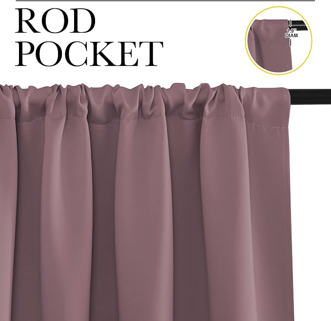 NICETOWN RV Blackout Curtains for Camper Windows, Dry Rose, Short Blackout - Image 2