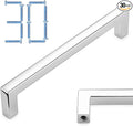 KOOFIZO 30-Pack Solid Square Bar Cabinet Handle - Chrome Furniture Pull, 5 Inch/128mm Screwhole Distance for Kitchen Cupboard Door, Bedroom Dresser Drawer, Bathroom Wardrobe Hardware