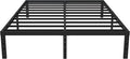 King Bed Frame No Box Spring Needed, 14 Inch Heavy Duty King Platform Bed Frame, 1200lbs Steel Slats Support, Easy Assembly, Black