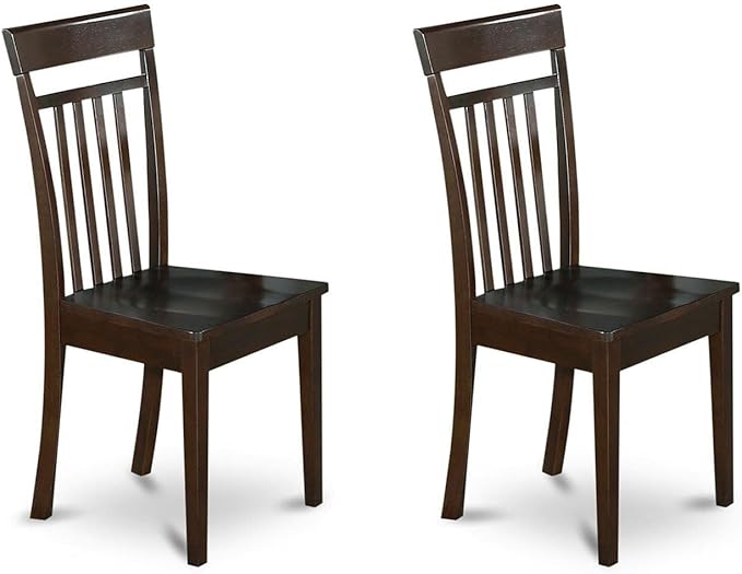 East West Furniture ANCA5-CAP-W 5 Piece Dining Set Includes a Round Dining Room Table with Pedestal and 4 Wood Seat Chairs, 36x36 Inch, Cappuccino