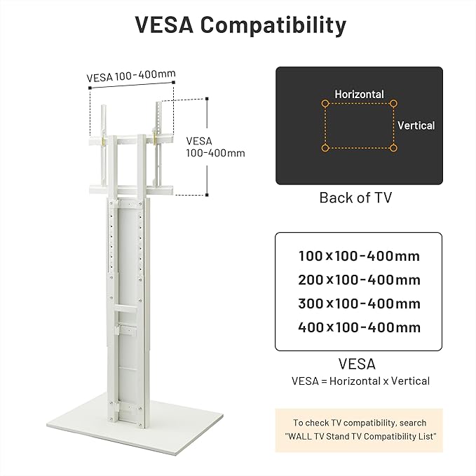 WALL V2 Caster High Type | Minimalist Rolling TV Stand for 32–60 Inch | Satin White | Portable, Space Saving, Height Adjustable, No Drill | for Living Room and Bedroom | Japanese Design & Engineering