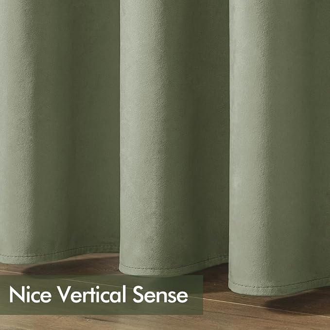 MIULEE Sage Green Elegant Grommet Curtains Thermal Insulated Soundproof Room - Image 6