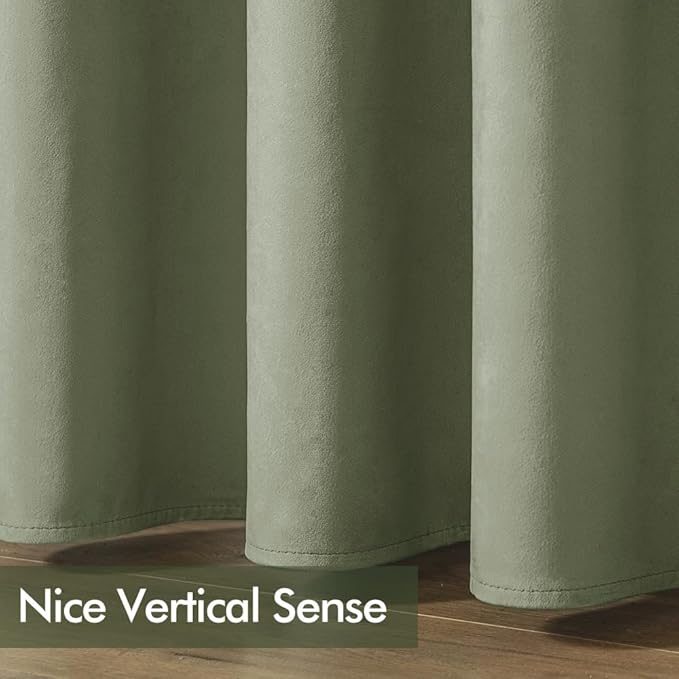 MIULEE Sage Green Elegant Grommet Curtains Polyester Thermal Insulated - Image 6